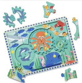 melissa and doug פאזל ים מעץ עם גלגל שיניים - Melissa And Doug