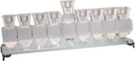 MGS חנוכיה עשויה קריסטל במידות 30X12 ס"מ +9 סביבונים