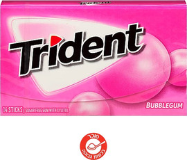 Mondelez Trident Bubble Gum טרידנט מסטיק תות