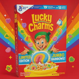 General Mills Lucky Charms Jumbo Rainbows לאקי צ׳ארמס ריינבו ענקיים