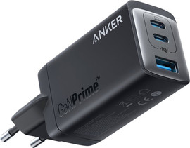 Anker מטען קיר 65W יציאת Type A וזוג יציאות Anker Type-C אנקר GaN III Prime 3-Port 65W A2668311