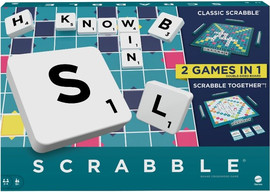 Mattel משחק סקרבל שבץ נא אנגלית 2 ב 1 חדש SCRABBLE