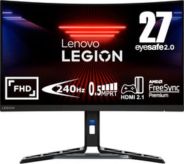 Lenovo מסך גיימינג קעור Lenovo Legion R27fc-30 27'' VA FHD 240Hz 0.5ms - עיצוב 1500R - טכנולוגיית AMD FreeSync Premium - צבע שחור