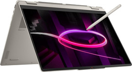 Lenovo מחשב נייד עם מסך מגע Lenovo Yoga 7 16" OLED 2-in-1 - מעבד AMD Ryzen AI 7 445 - זיכרון 32GB - כונן 512GB SSD - צבע Seashell - כולל Win 11 Pro