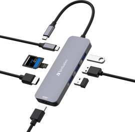 Verbatim תחנת עגינה VERBATIM USB-C TM Pro Multiport Hub 8 Port