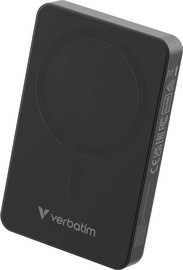 Verbatim מטען נייד Verbatim 10,000mAh עם טעינה אלחוטית מגנטית 15W ו-USB-C PD 20W