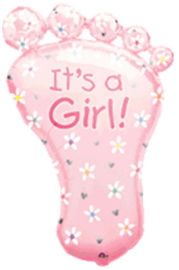 Anagram בלון מיילר 26- הולדת בת כף רגל I'TS A GIRL -ורוד