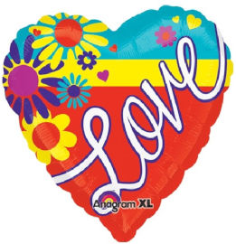 Anagram בלון מיילר 21-אנגלית Love לב צבעוני
