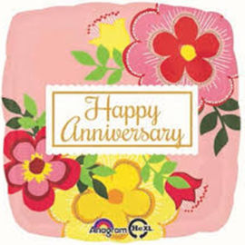 Anagram בלון מיילר 18-אנגלית Anniversary מרובע פ