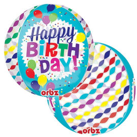 Anagram בלון מיילר 15- תלת מימד happy birthday בלונים סרטים ORBZ