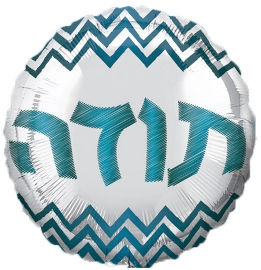 Anagram בלון מיילר 18-עברית תודה זיג זג תכלת