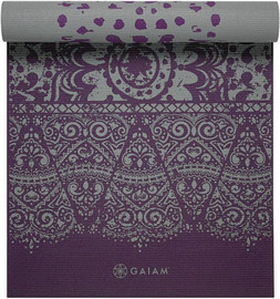 GAIAM מזרן יוגה פרימיום 6 מ"מ דו צדדי REVERSIBLE PLUM ETCHING