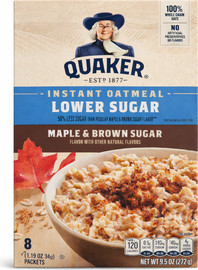 קוואקר Quaker maple brown sugar קוואקר מייפלס סוכר חום דל סוכר