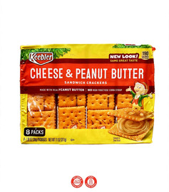 קלוגס Keebler Cheese and Peanut Butter קרקר סנדוויץ במילוי גבינה וחמאת בוטנים