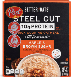קוואקר Post Oat Maple and brown sugar שיבולת שועל להכנה  בתוספת מייפל וסוכר חום