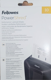Fellowes מארז Fellowes דפי שימון / נייר שימון למגרסה - 10 יח'