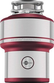 InSinkErator טוחן אשפה מקצועי כולל מנוע ללא פחמים InSinkErator אינסינקנרטור Evolution 200s כסוף/אדום