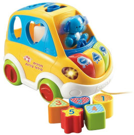 Vtech משחק התאמות בצורת מכונית עם קוביות צבעוניות ללימוד מספרים וצורות
