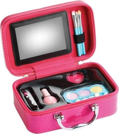 AM AV טאץ' אפ Touch Up: סט איפור 6 אביזרים (בטוח לשימוש) בתיק נסיעות ורוד נוצץ Dreamy
