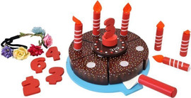 דיאמנט עוגת יום הולדת מעץ עם נרות, זר פרחים ודף פעילות - דיאמנט