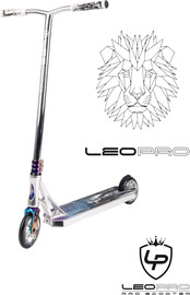 LEO PRO סקוט - קורקינט פעלולים ספורטיבי S8 לנוער ומבוגרים עם מיסבי ABEC9 מקצועיים - כרום