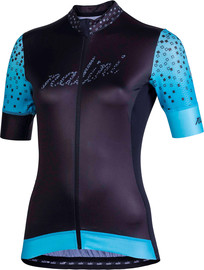 Nalini חולצת רכיבה נשים AIS Stilosa 2.0  שחור-טורקיז אלסטית טכנית קלילה ומנדפת