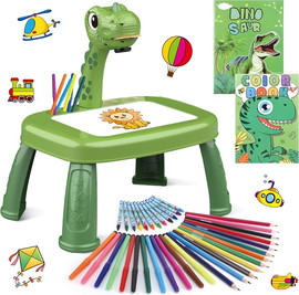 אקסטרים 5 לוח ציור דו צדדי + מקרן - דינוזאור