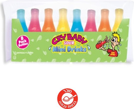 הרשיז Cry Baby Sour Mini Drinks שמיניית ג'ל חמוץ בבקבוקונים