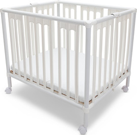 Superbaby לול פלסטיק מתקפל לתינוק + מזרן נושם אורטופדי