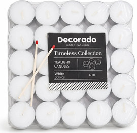 Decorado נר טי לייט לא ריחני 6 שעות בעירה