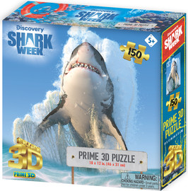 Prime 3D פאזל תלת מימד כריש עמלץ לבן 150 חלקים מבית Prime 3D