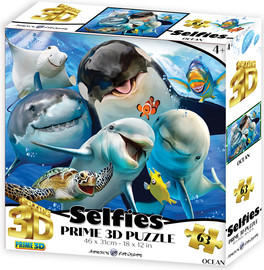 Prime 3D פאזל תלת מימד חיות ים סלפי 63 חלקים מבית Prime 3D