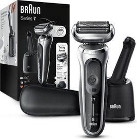 BRAUN מכונת גילוח נטענת יבש/רטוב כולל מתקן שטיפה Braun בראון 7071CC