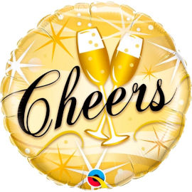 Qualatex בלון CHEERS Q18 כוכבים מוזהבים 1 יח