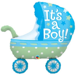 Qualatex בלון מיילר IT’S A BOY Q35 עגלה כחולה-EA