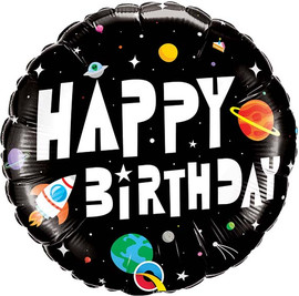Qualatex בלון מיילר HBD Q18 אסטרונאוט-1יח