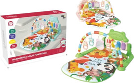 אקסטרים 5 אוניברסיטה ומשטח פעילות לתינוק עם פסנתר רגליים מנגן (Baby Fitness Piano) - ורוד