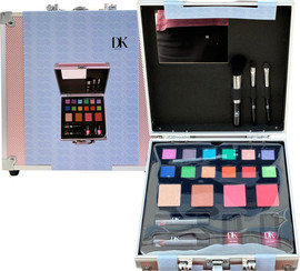 DK BEAUTY מזוודת איפור D.K ביוטי ורוד כסף