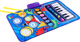 Spark Toys משטח מוזיקלי 2 ב-1 לילדים דובר עברית – אורגן ומערכת תופים