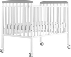 Superbaby מיטה לתינוק מעץ מלא עם 3 מצבי גובה 100X60 ס"מ - דניאל לבן אפור סופר בייבי