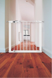 Bambino King שער לחץ בטיחותי לפתחים 75-131 סמ דגם Easy Fit Super Wide צבע לבן