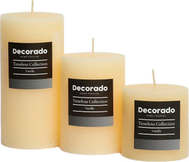 Decorado נר ריחני שמנת קוטר 7 VANILLA