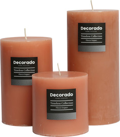 Decorado נר ריחני ורוד פודרה קוטר 10 FLOWER IMPACT