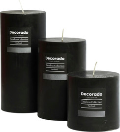 Decorado נר ריחני שחור קוטר 10 PATCHOULI