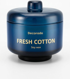 Decorado נר סויה לומה FRESH COTTON כחול
