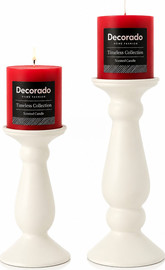 Decorado סט זוגי פמוט חרס לבן 20-25 ס''מ