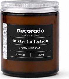 Decorado נר סויה רוסטיק EBONY BLOSSOM