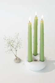 Decorado פמוט חרס 3 קנים לבן 5*11 ס"מ