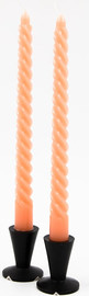 Decorado זוג נרות ספירלה ורוד פודרה