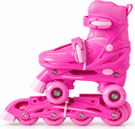 Grow רולר בליידס משולב גלגליות 2ב1 מידה 34-37 דגם Combo Skates2in1 Inline&Quad Medium צבע ורוד